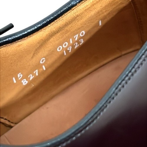 Chaussures habillées Allen Edmonds taille 15 C bordeaux noir selle Oxford Shelton lacets - Photo 9 sur 12