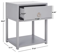 Safavieh YUDI 1 DRW 1 SHELF NIGHTSTAND, Reduced Price 2172751470 NST9201D