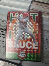 2021 Panini Mosaic Hot Sauce Mike Trout Los Angeles Angels #HS1 Prizm Refractor 