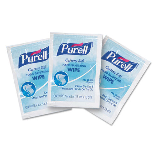 PURELL Cottony Soft Individually Wrapped Sanitizing Hand Wipes, 5 x 7, White, 10 - Foto 1 di 3