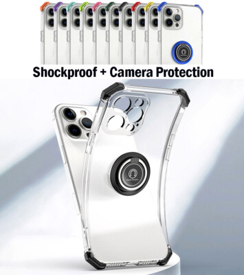 Ring Hülle Transparent Camera Linse Schutz Anti Fall Soft Silikon iPhone Samsung