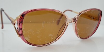 Gloria Vanderbilt 746 Pink Translucent Oval Sunglasses FRAMES ONLY