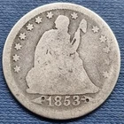 1853 Seated Liberty Quarter 25c Circulated #62256