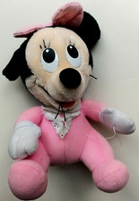 Vintage Playskool Disney Babies Minnie Mouse Pink Bib 1984 Plush Stuffed 7"