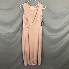 ALEXA B NITES Pink Maxi Womens Dress Sz 6P Petite Long Rhinestone Glitter