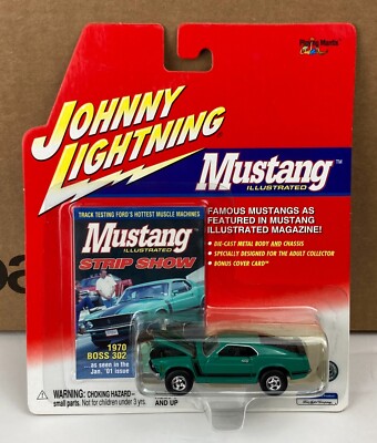 Johnny Lightning 1970 Ford Mustang BOSS 302 (GREEN) 2001 MUSTANG ILLUSTRATED