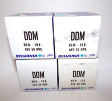 Lot of 4 Sylvania DDM Projection Lamps  New but old stock 80W  19V