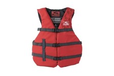 Fluid Life Jacket Vest Youth Red Coast Guard Approved 90 pounds