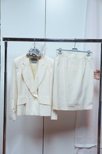 Moschino Cheap & Chic Vintage 90s Ottoman Fabric White Suit Size 44 IT