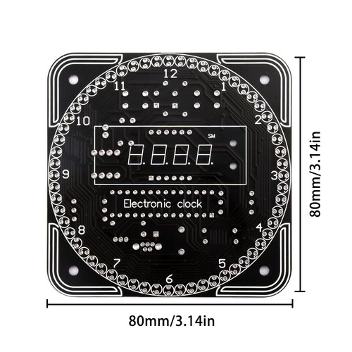 Zum Selbermachen rotierende LED elektronische Digitaluhr Kit Lernbrett DC5V DS1302 + Hülle - Bild 29 von 29