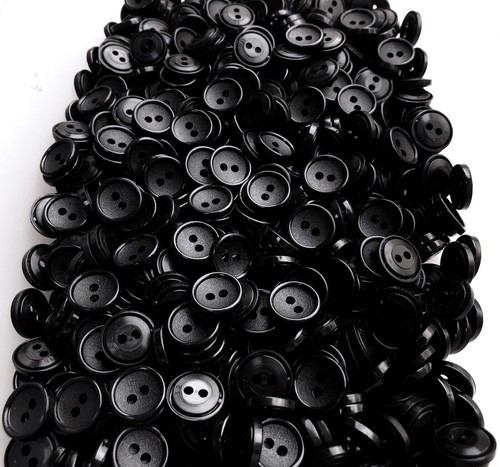 Buttons 14mm 22L Black 2 Hole Craft Plastic Sewing Knitting Small Button (BB8) - 第 18/24 張圖片