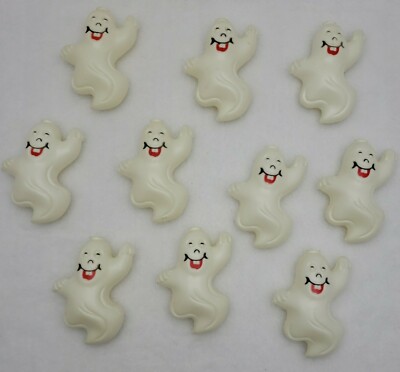 Vintage Blow Mold String Light Covers Halloween Ghost Skeletons Reversible 10 pc