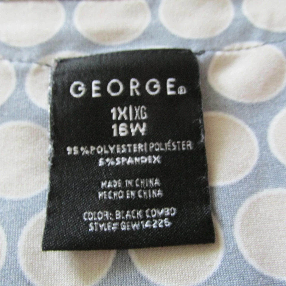 Blusa pulóver George cuello en V para mujer talla grande 1X 16W dorada negra manga 3/4 Foto 4 de 4