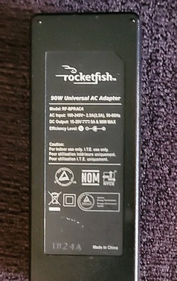 Rocketfish 90W RF-BPRAC3 Universal Laptop AC Adapter+tip#5