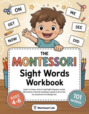 Montessori Sight Words Workbook Trace Write Read Ages Paperback