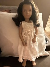 Vintage Sasha Doll Brunette White Dress