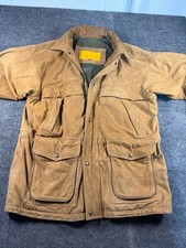 Vintage Timberland Leather Jacket Size L Brown Utility Field Coat - product listing photo