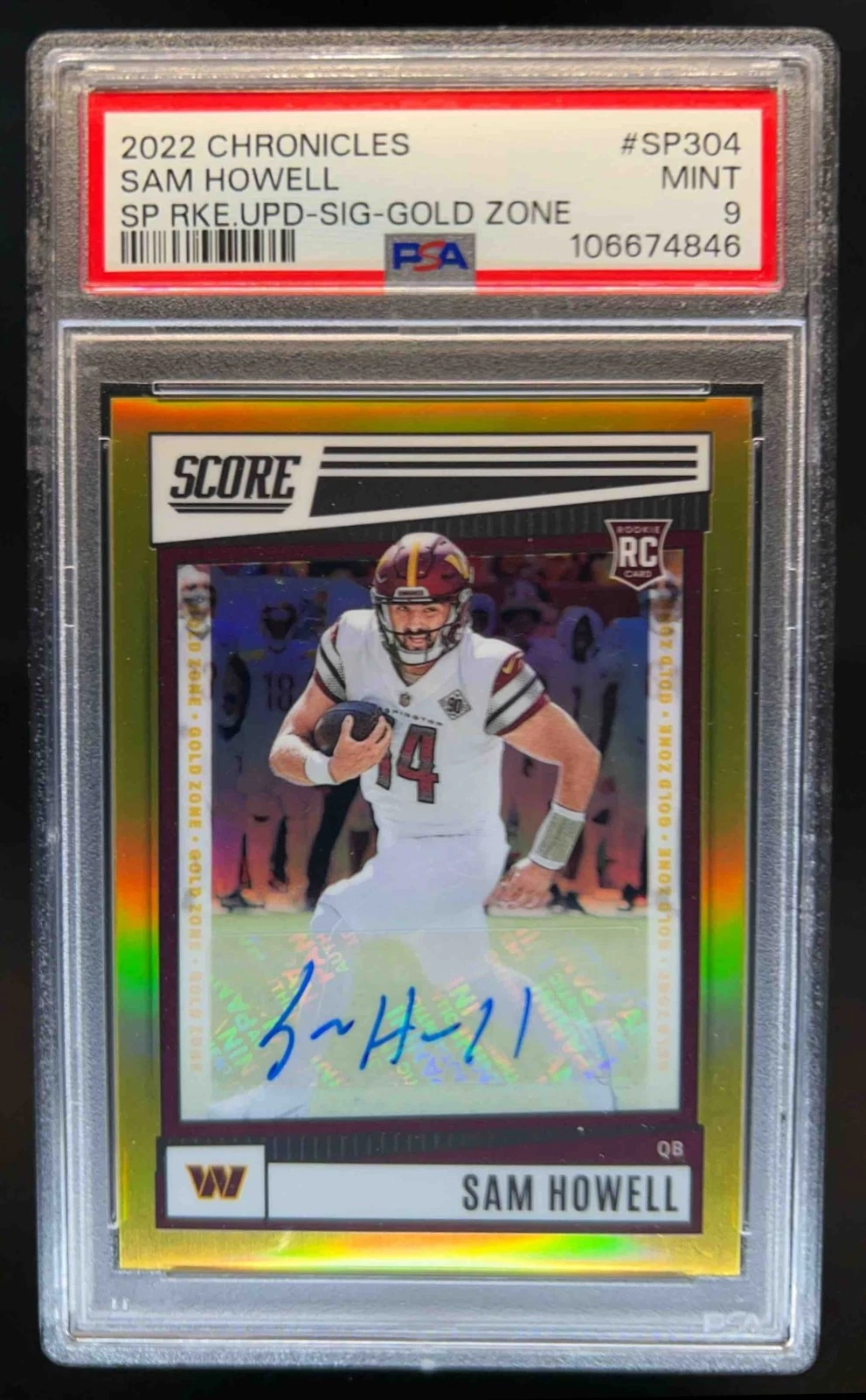 Sam Howell Panini Chronicles Score Premium Rookies Update #SP304 Signature-Gold Zone