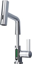 Waterfall Kitchen Faucet with Pull-Out Sprayer Height Adjustable Basin Mixer