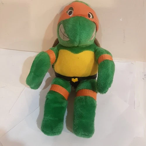 VINTAGE 1989 TEENAGE MUTANT NINJA TURTLES STUFFED 12" PLUSH TOY MICHAELANGELO