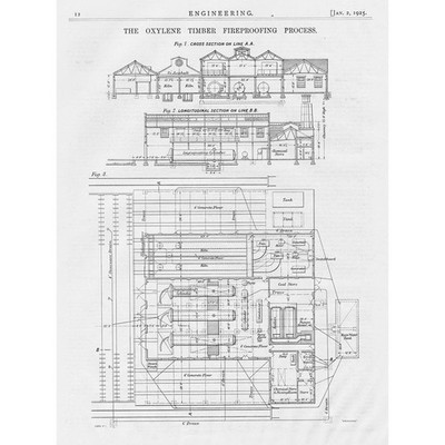 MARKET BOSWORTH Leics, Oxylene Timber Fireproofing Works 2x Vintage Prints 1925