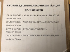 Dell 1U Sliding Rail Type A7 Kit R320 R330 R430 R440 R620 R630 R640 NX3300 NX400