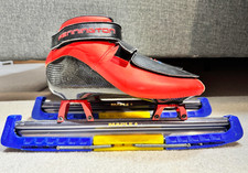 Red Carbon Fiber Pennington Short Track Speed Skates W/Maple Mad Dog 20/20 16 in