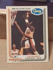 1989-90 CALVIN NATT FLEER FRANZ BREAD NBA CARD #14 PORTLAND BLAZERS NUGGETS
