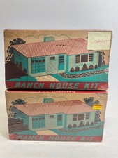 TWO vintage Plasticville RH-1 Ranch House kits O Scale complete