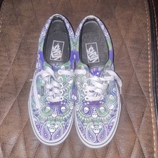 VANS Low Top Lace-Up Sneakers Purple/Green/Wh...