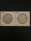 American Silver Eagle $1 Coins (lot Of 2): 1992 & 1993 Low Mintage Uncirculated