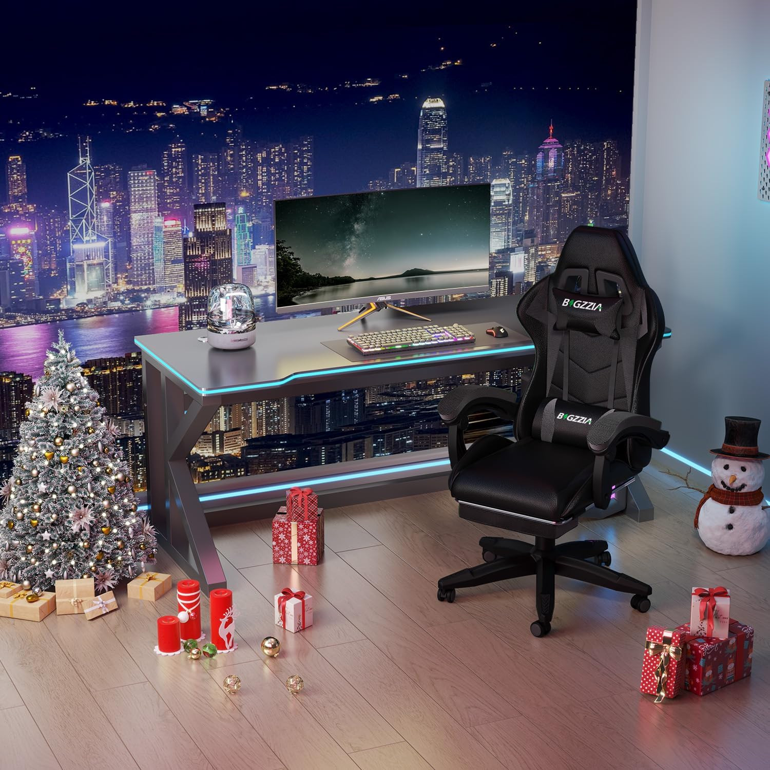 Chaise gaming en cuir PU robuste et structure acier haute qualité - 3