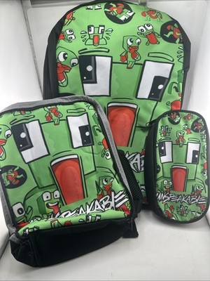 New~UNSPEAKABLE BACKPACK SET OF 3~Backpack~Lunch Bag~Pencil Case~Frog ~Splat