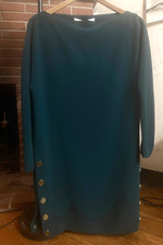 Diane Von Furstenberg Dress Tunic Long sleeves Jersey Green Women Sz P