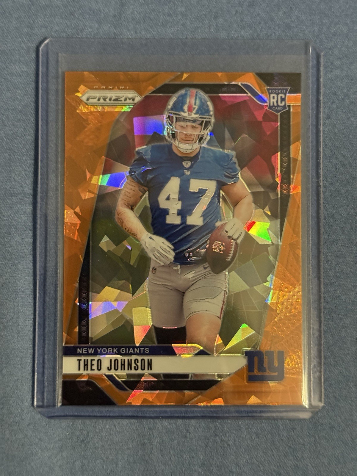2024 Panini Prizm - Rookies Theo Johnson #390 Orange Ice Prizm (RC)