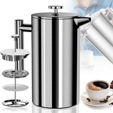 Kaffeebereiter Doppelwandig Edelstahl Kaffeekanne French Press Kaffepresse DE