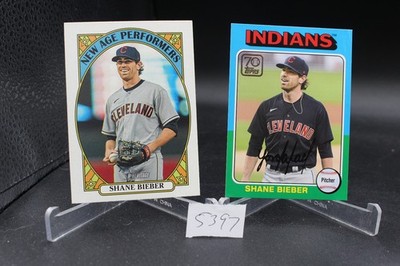 2021 Topps Heritage New Age Performers Shane Bieber #NAP-3 & #70YT-25