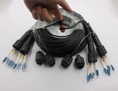 LC-LC UPC SM TPU Field Armored Fiber Cable 8 Fiber Optic Patch Cord 50M *gi