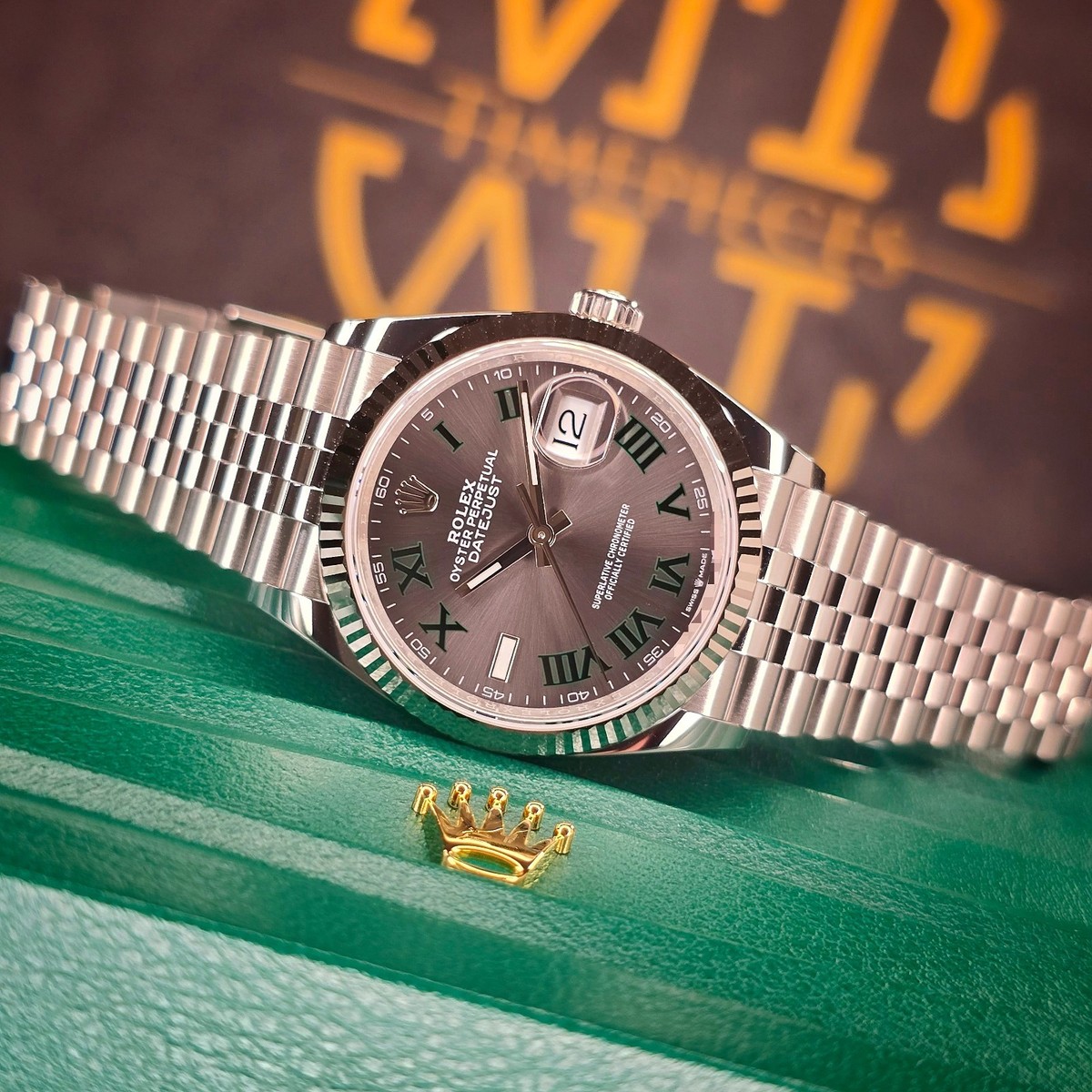 UNWORN 2025 ROLEX DATEJUST 126234 36MM WIMBLEDON JUBILE SLATE DIAL