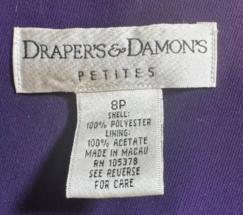 Blazer para mujer Draper's & Damon Petite Fit - Talla: mediana (8P) - Color: púrpura Foto 4 de 4