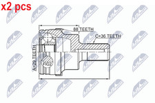 X2 PCS WHEEL SIDE BOTH SIDES L&R FITS FORD JOINT KIT, DRIVE SHAFT NPZ-FR-046 NTY