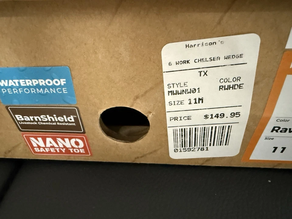 Suela de cuña Chelsea de trabajo Twisted X para hombre de 6" cuero crudo para hombre 11 M Foto 3 de 4