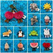 jellycat Coffee Mug Keyring Bag Charm Plush Doll Birthday Gift Tags + Dust Bag