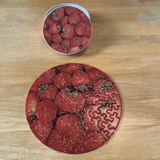 Springbok Vintage 1973 Appeteasers STRAWBERRY 7" Mini Round Puzzle COMPLETE