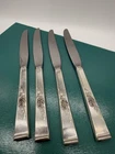 Vintage Reed & Barton Marlboro Sterling Handle Dinner Knives Rose Pattern Set 4