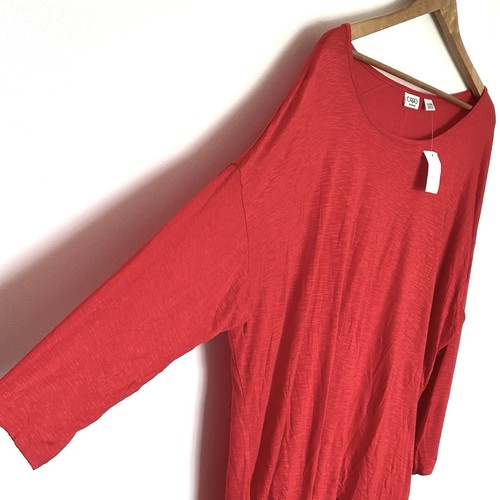 Cato Women’s Shirt Size 22/24W Red Lightweight 3/4 Sleeve Pullover Blouse NWT - Picture 3 of 10