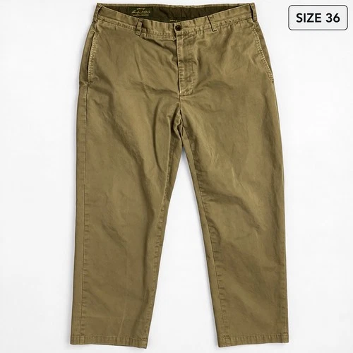 Orvis Signature Collection Mens Chino Pants 36 Tan Cotton Twill Flat Front - product listing photo