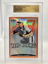 2019 Leaf Metal Draft 1/1 Andrew Vaughn Rookie Orange Prismatic Uncirculated