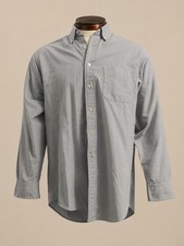 Vtg Brooks Brothers Makers Shirt Mens 17 - 34 Blue Cotton OCBD USA HAS SCRUFFS