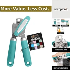 Smooth Edge Stainless Steel Can Opener with Comfortable Grip and Bottle Opener